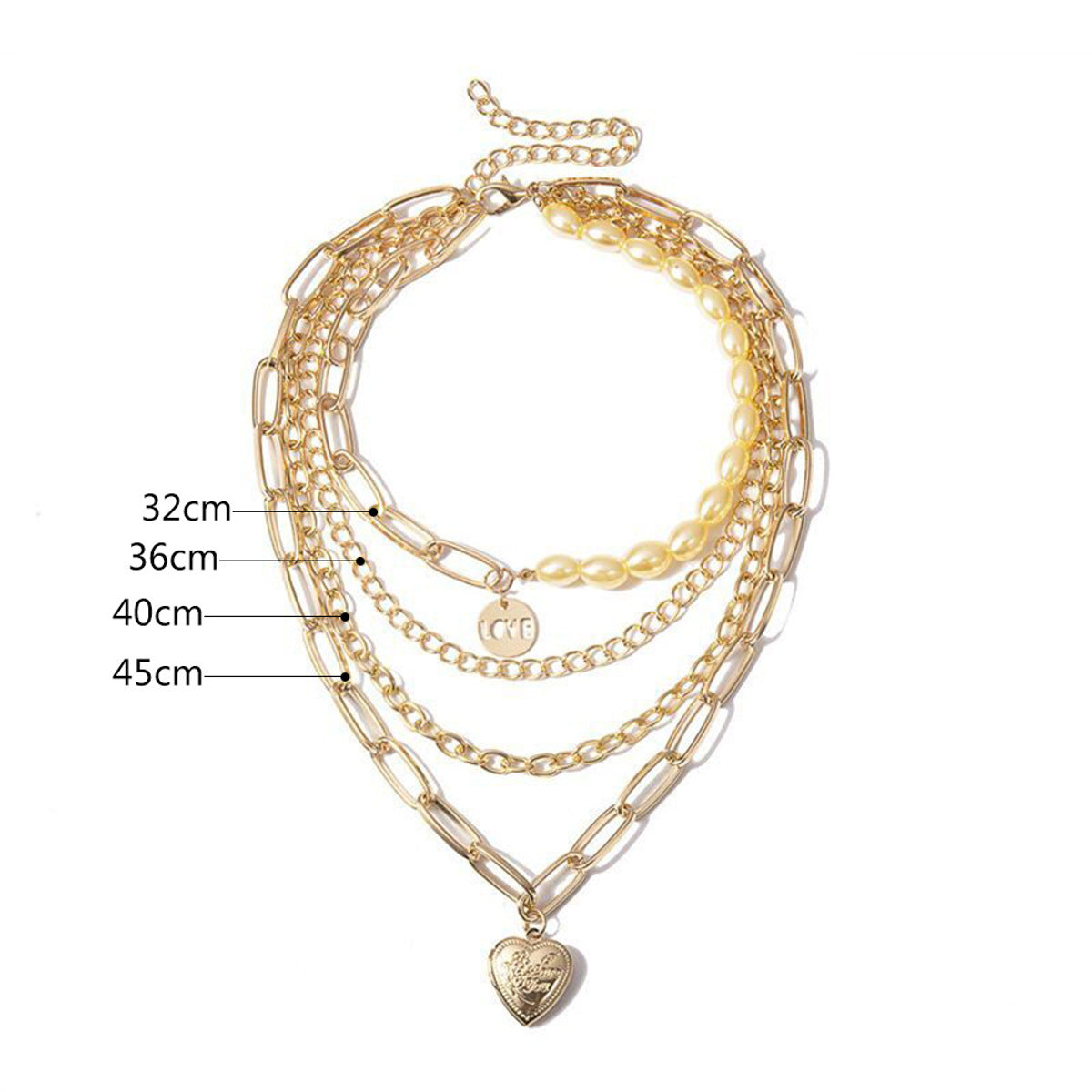 Halskette Gold mehrlagig mit Herz KARMA