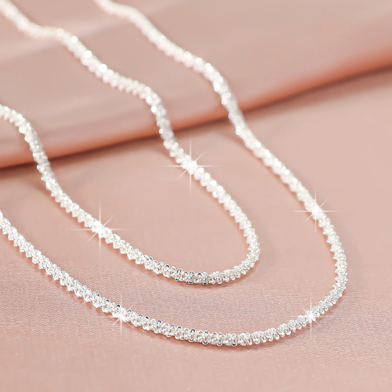 Doppelhalskette Glitzer Strass Gold oder Silber KARMA