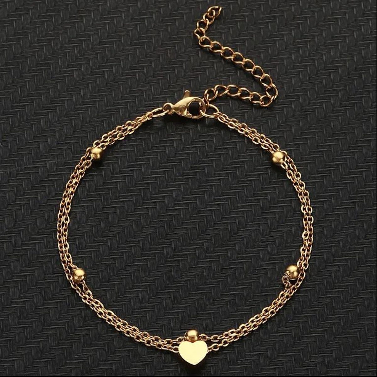 Fußkettchen Edelstahl mit Herz gold oder silber KARMA