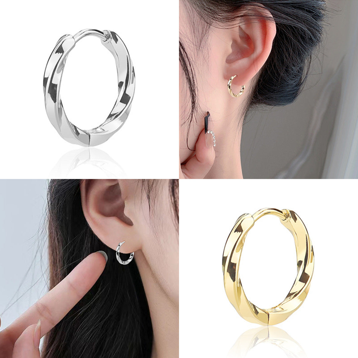 Creolen Edelstahl Silber oder Gold Karma