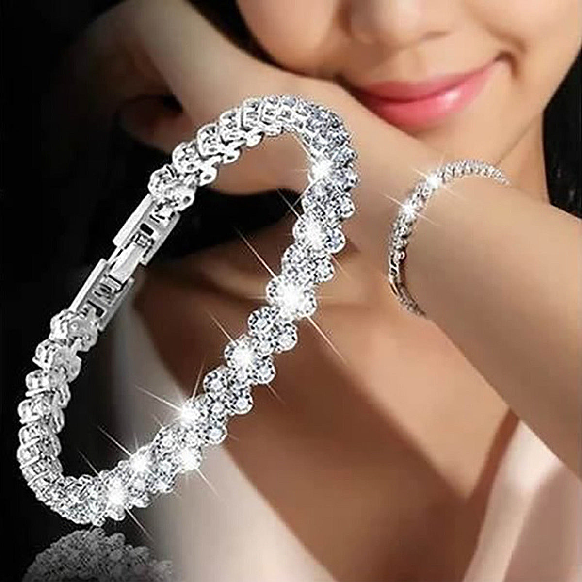 Damenarmband Silber Kristalle KARMA