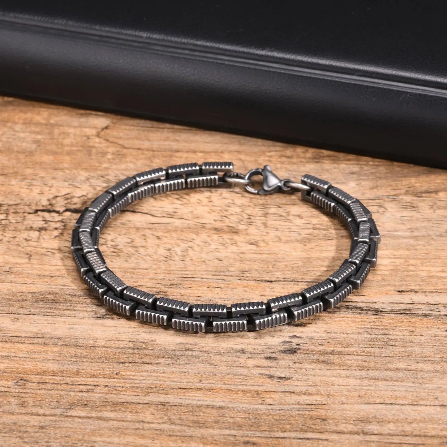 Herrenarmband Edelstahl grau KARMA