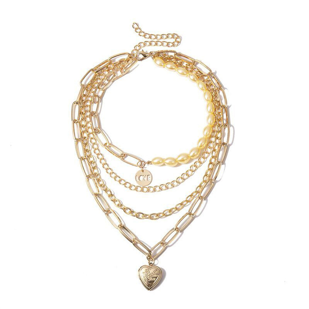Halskette Gold mehrlagig mit Herz KARMA