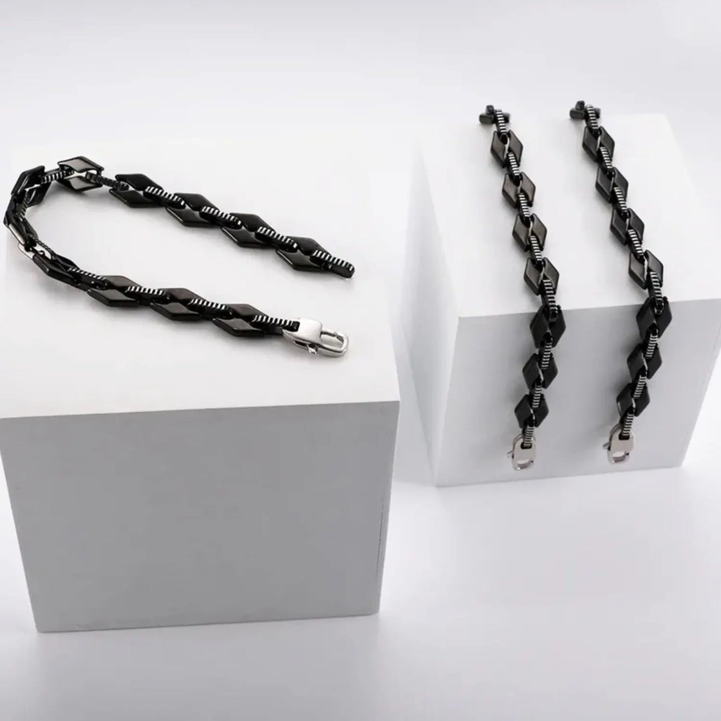 Herrenarmband Schwarz Edelstahl KARMA