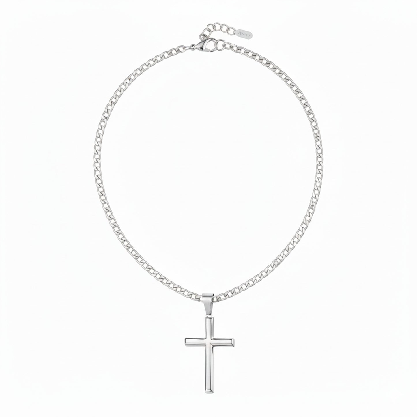 Herrenkette mit Anhänger Kreuz Edelstahl silber KARMA