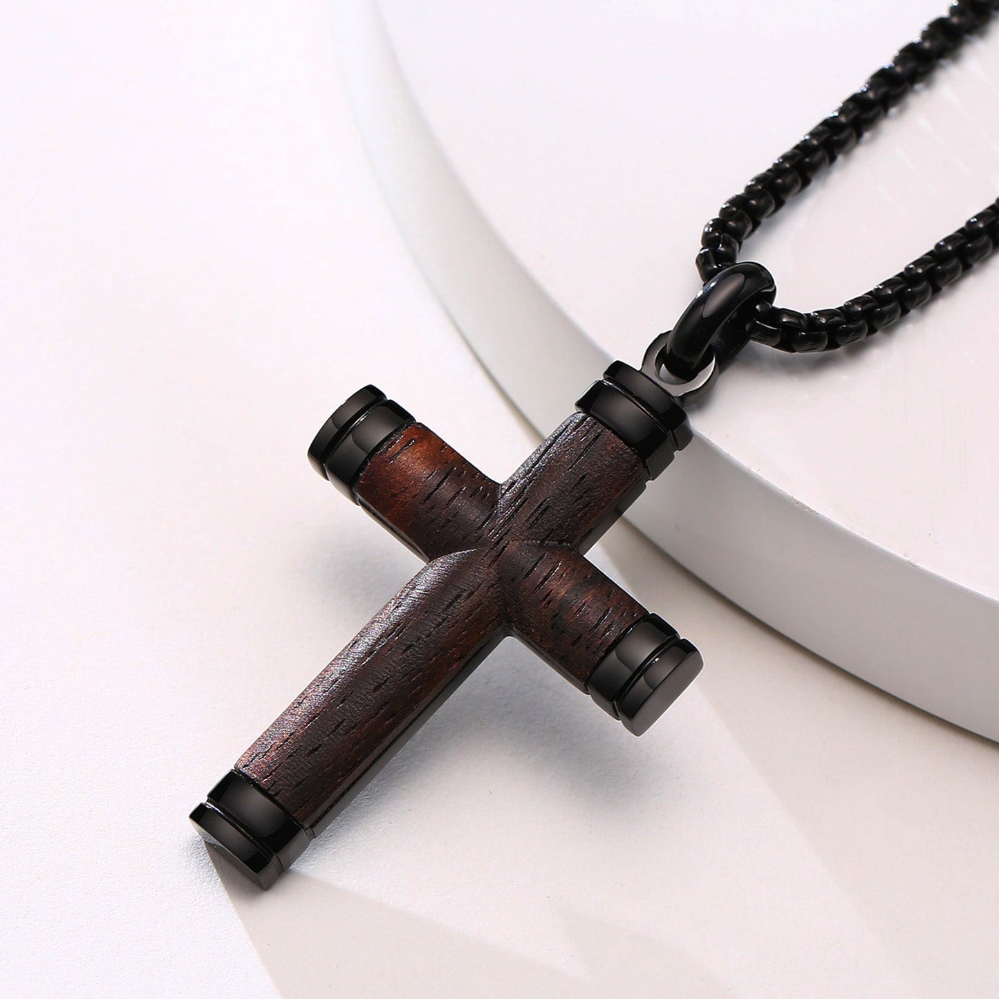 Haslskette für Herren aus Holz und Edelstahl KARMA