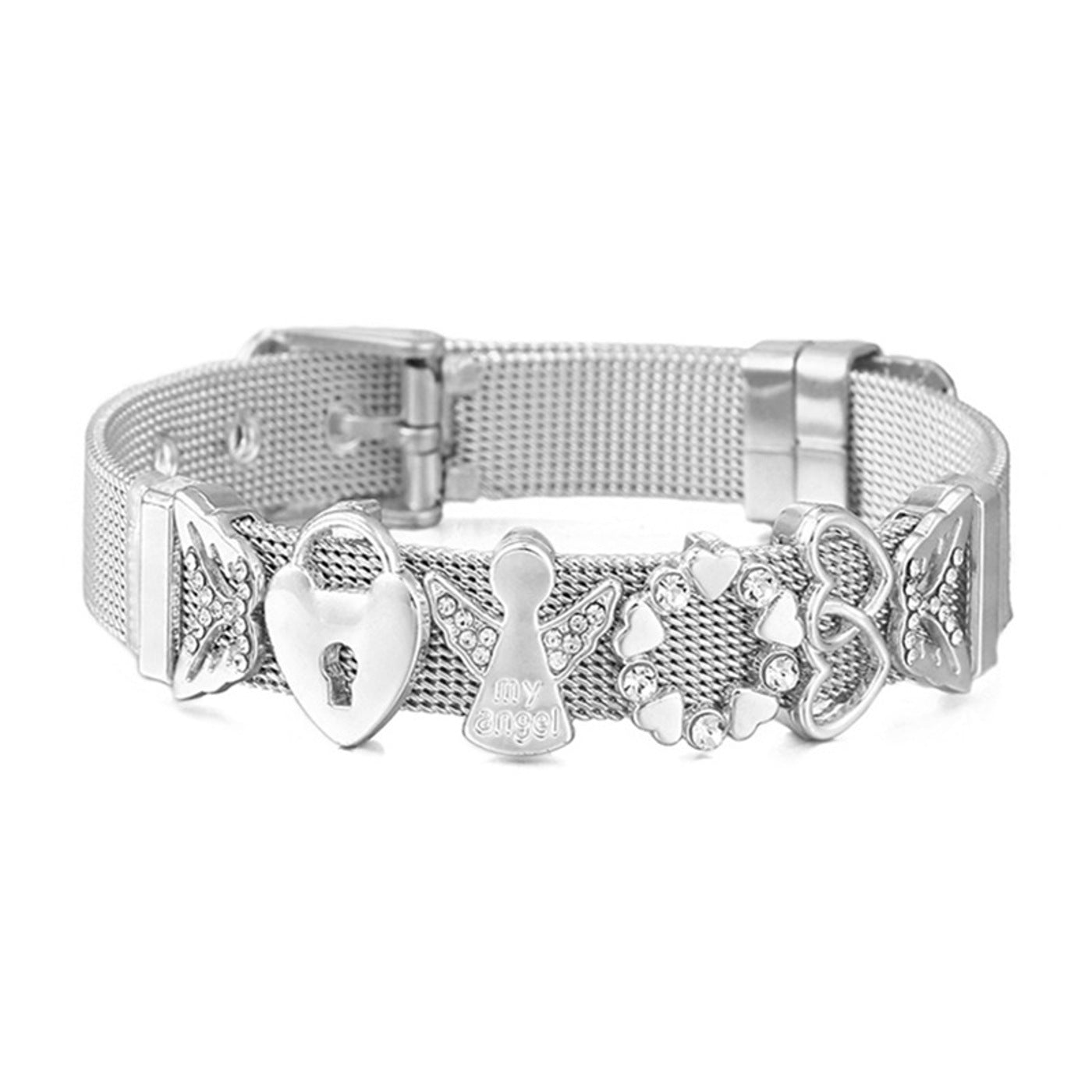 Edelstahlarmband Damen Silber Rosé oder Gold KARMA