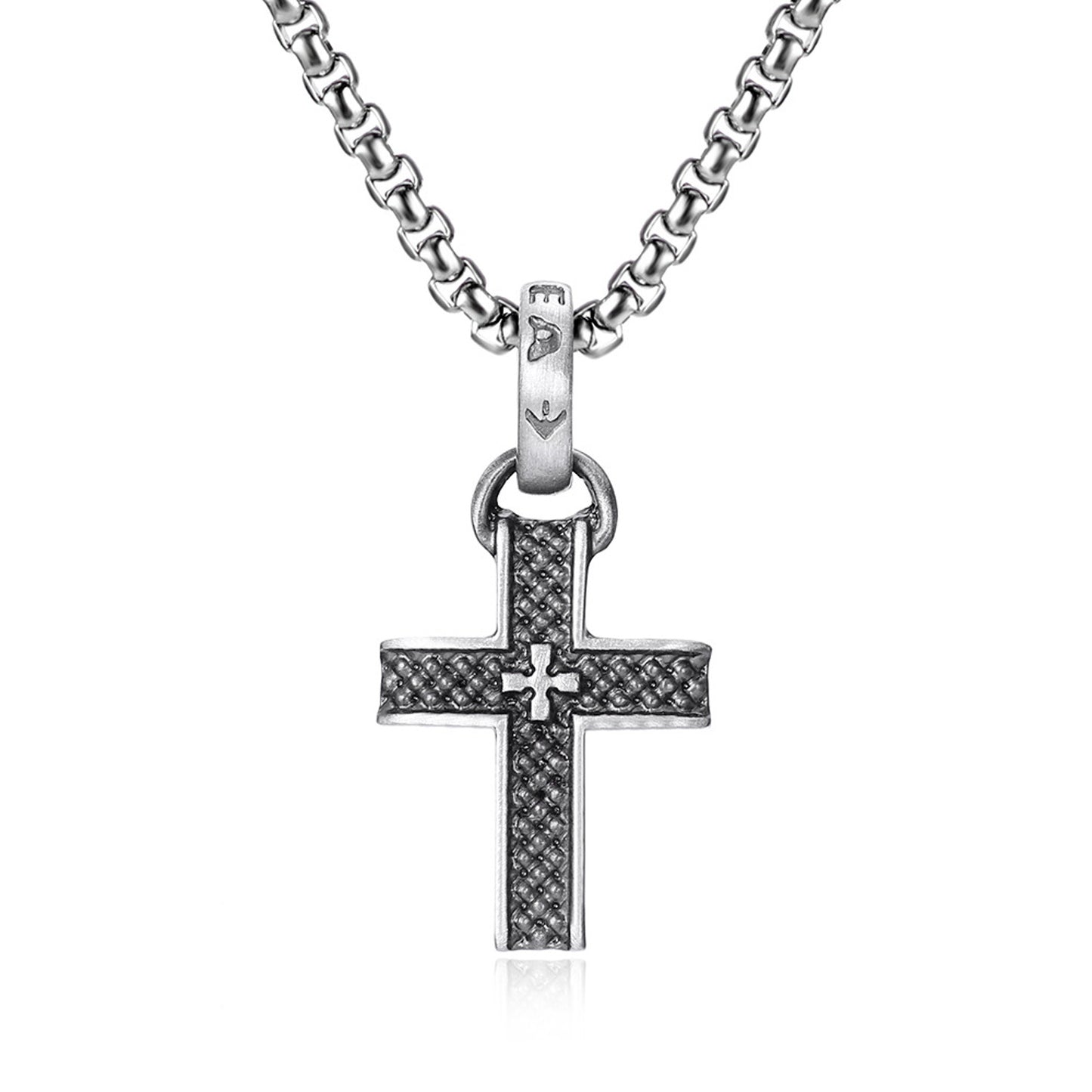 Kette Kreuz Silber Herren Edelstahl Halskette KARMA