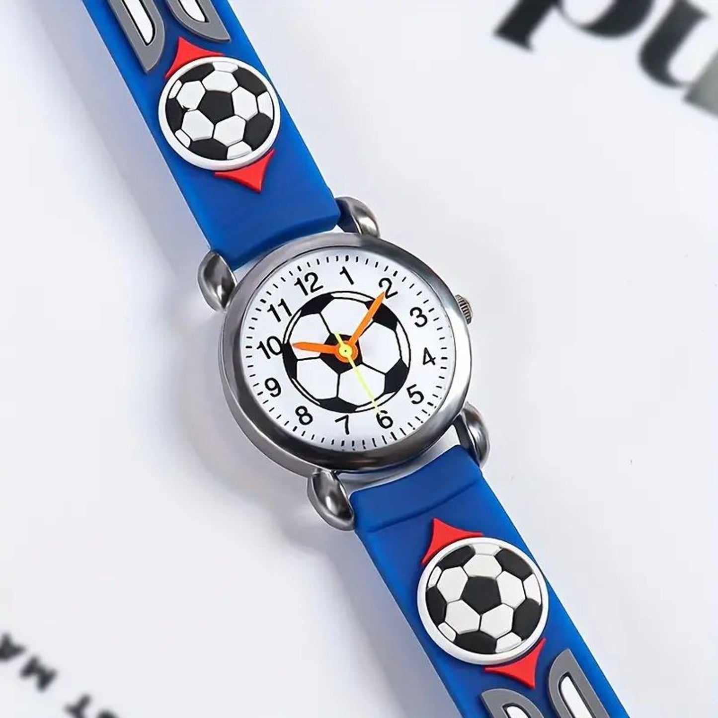 Kinderuhr Fussball Blau KARMA