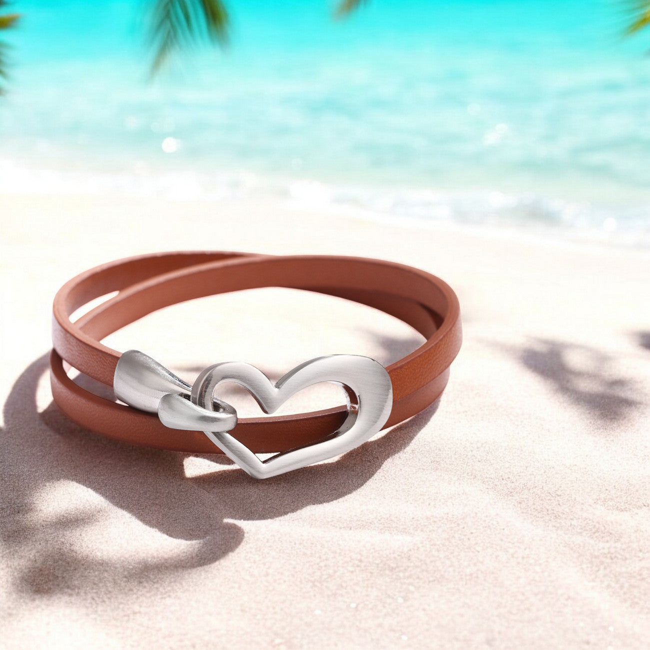 Lederarmband Herz verschiedene Farben Karma