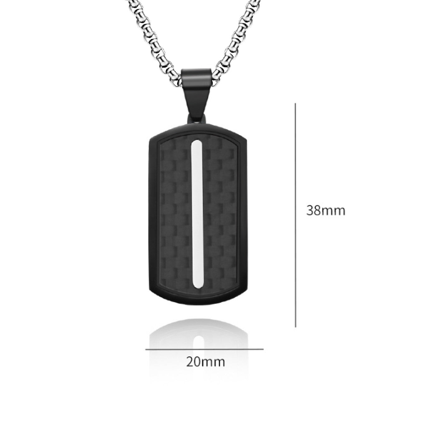 Herren Halskette Carbon Edelstahl Schwarz KARMA