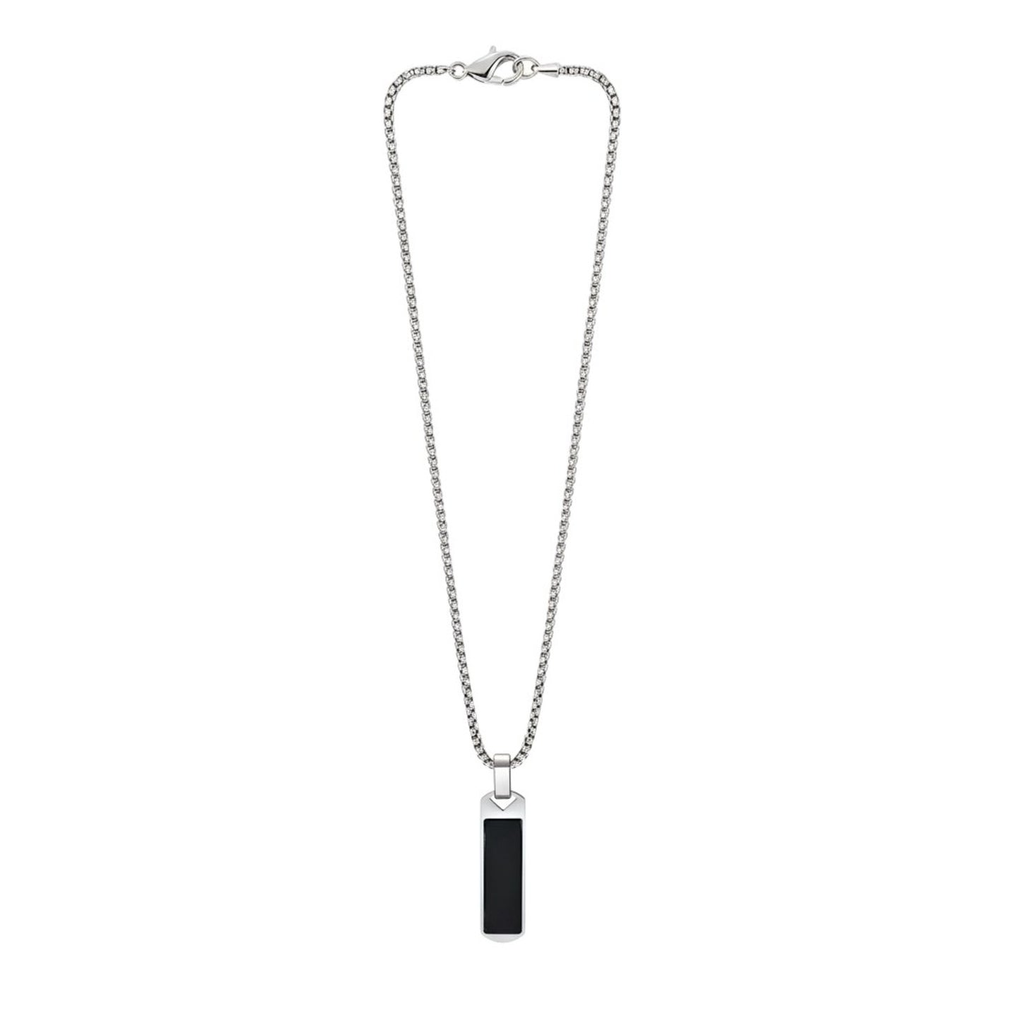 Herrenkette mit Anhänger Edelstahl schwarz silber KARMA