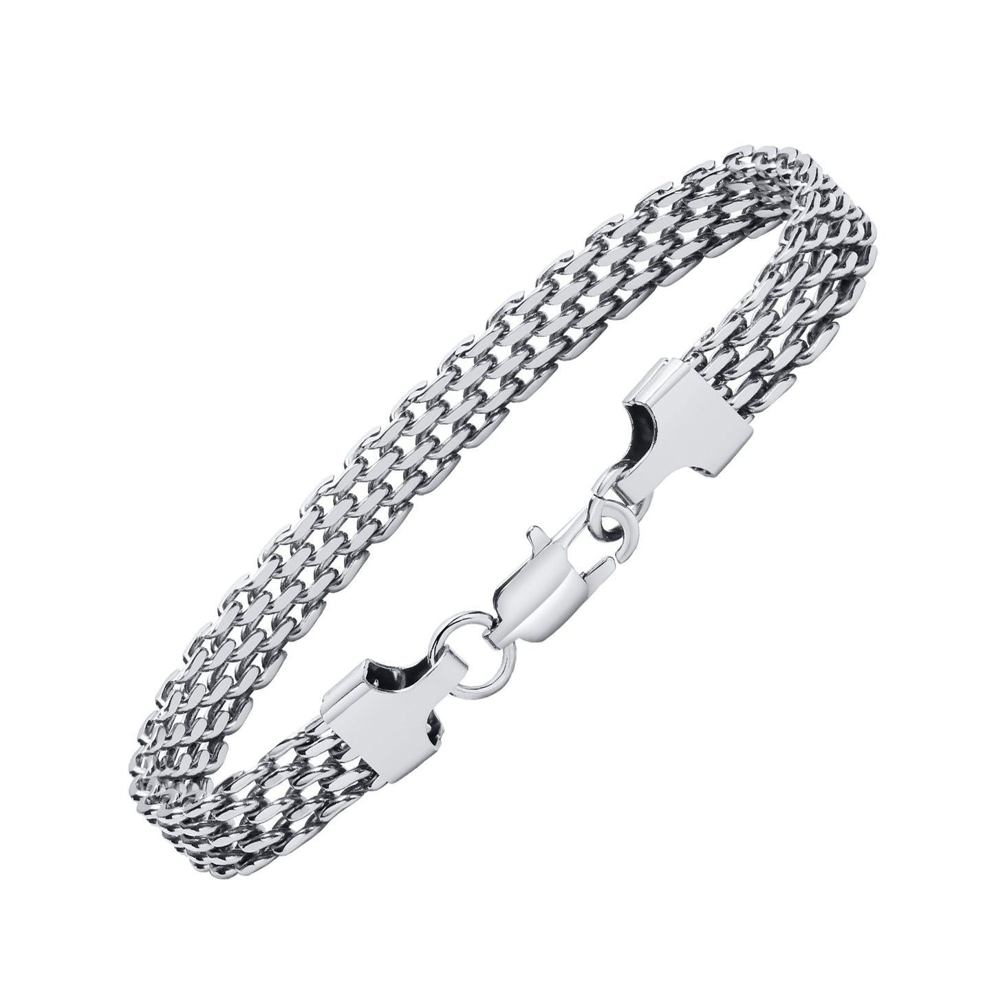 Herrenarmband aus Edelstahl in Silber KARMA