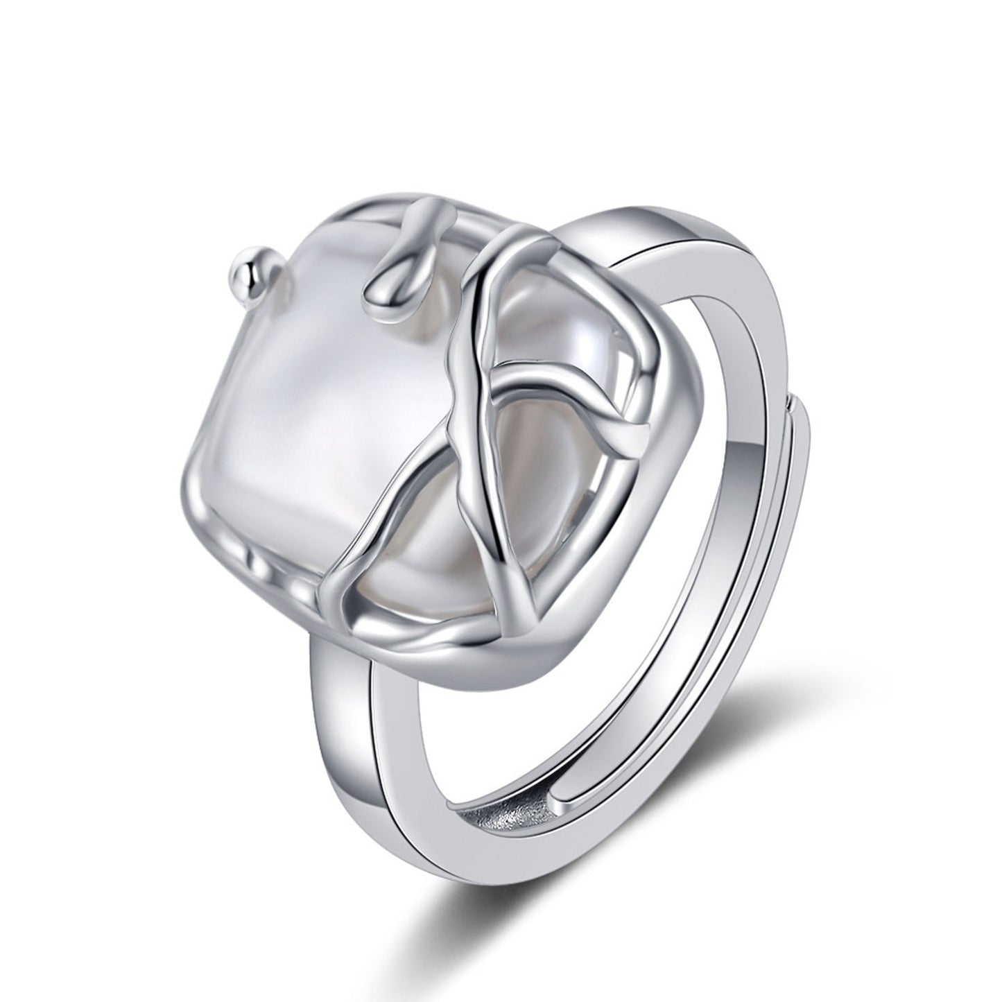 Dam,enring mit Muschelperle Silber 925 KARMA