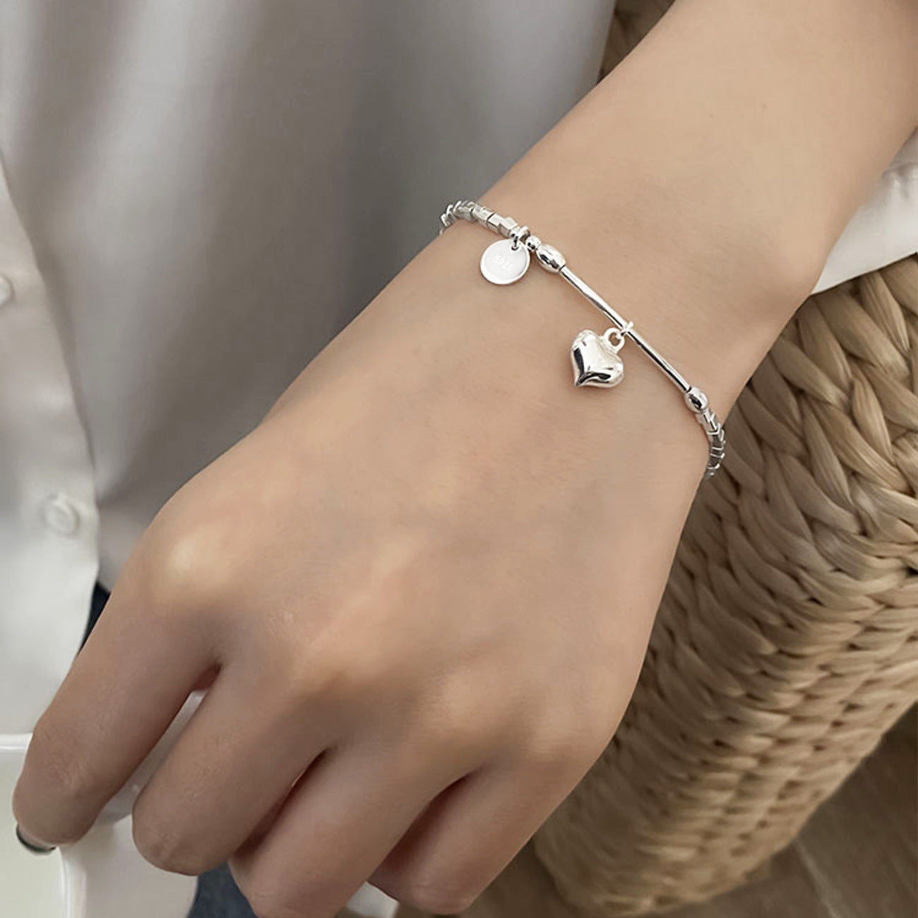 Damenarmband mit Herz aus Silber 925 KARMA