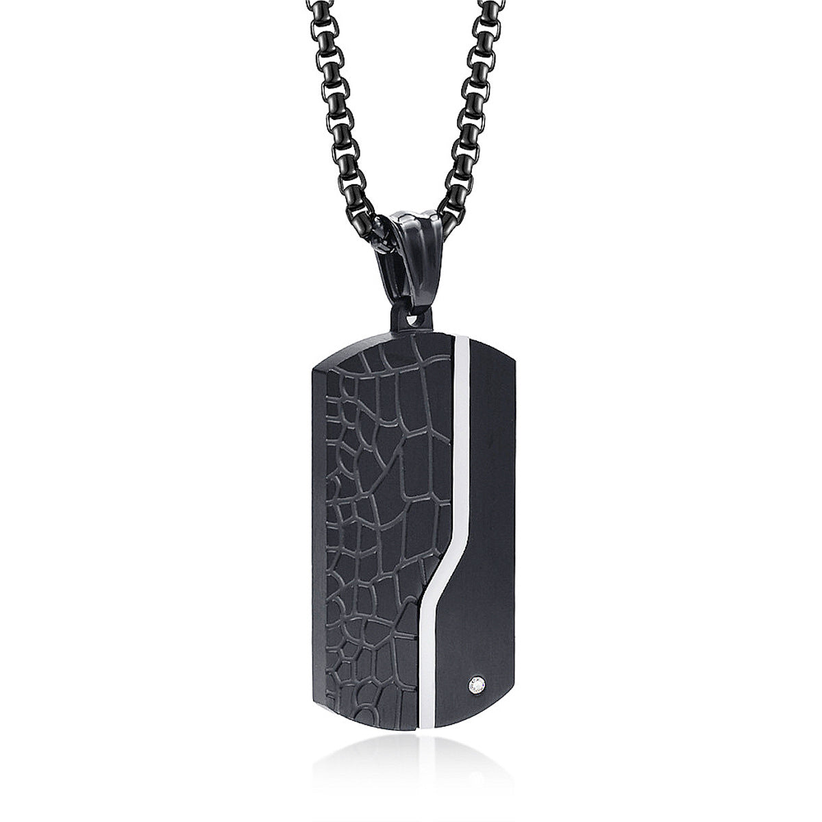 Halskette Schwarz Silber Karma