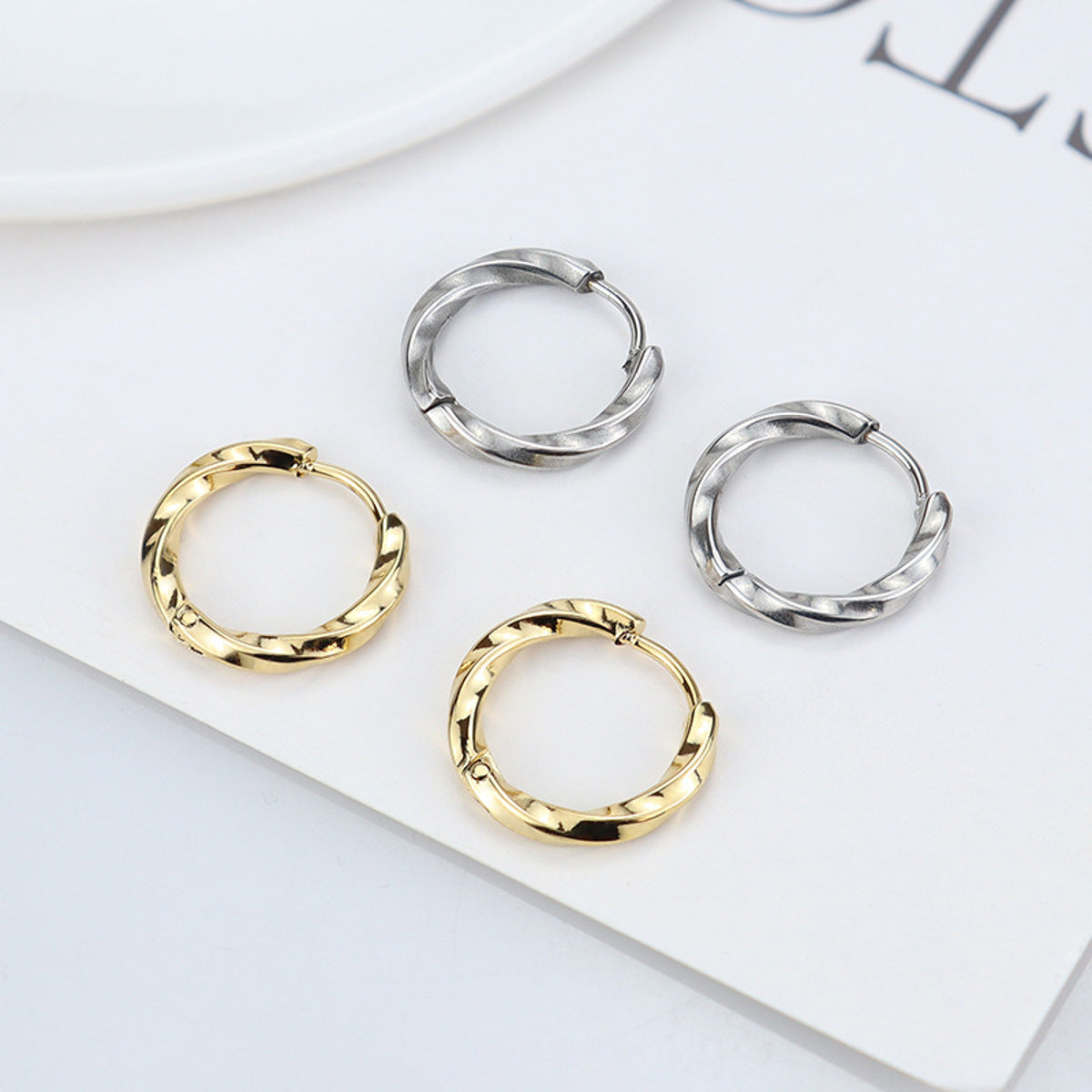 Creolen Edelstahl Silber oder Gold Karma
