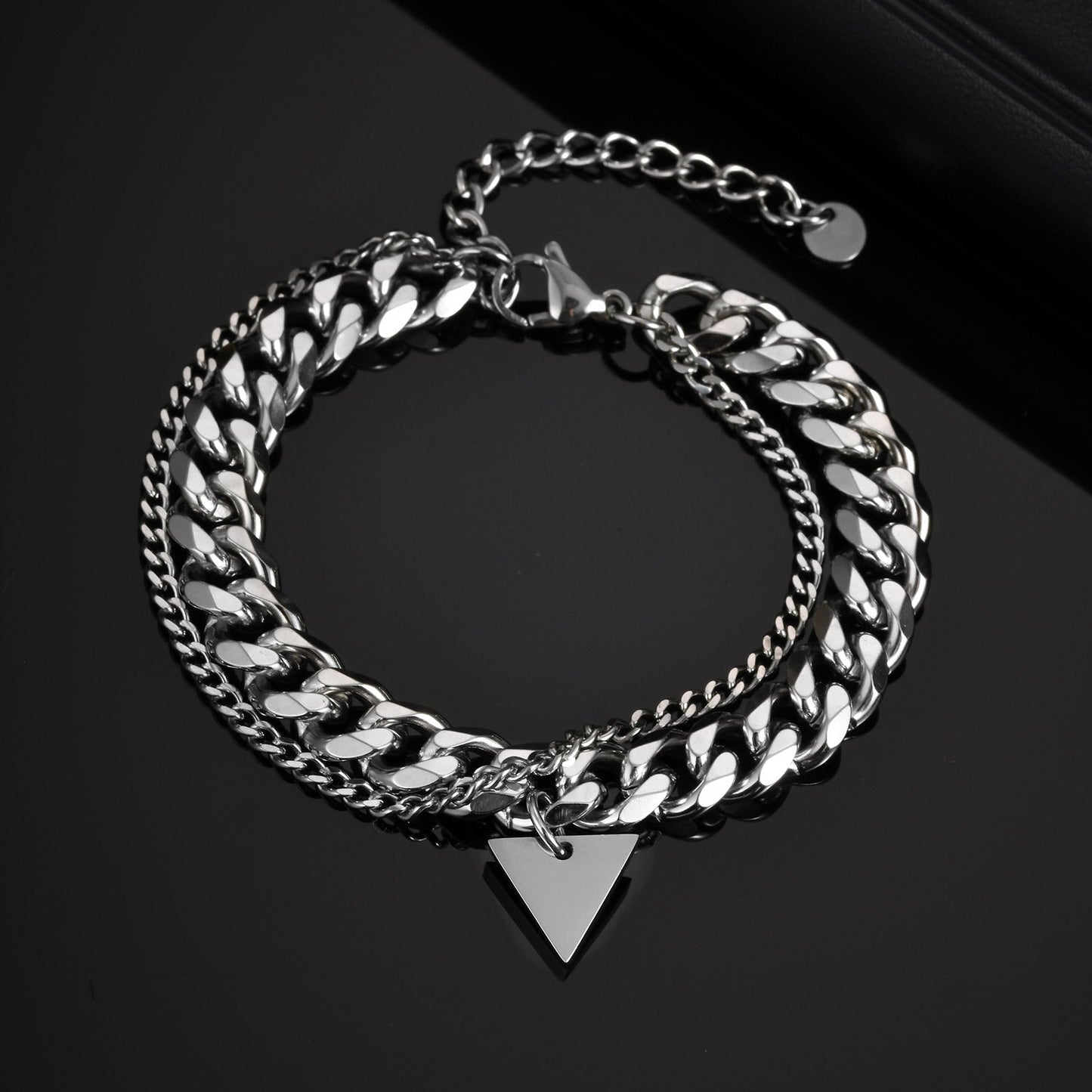 Armband Herren Edelstahl Silber modern KARMA