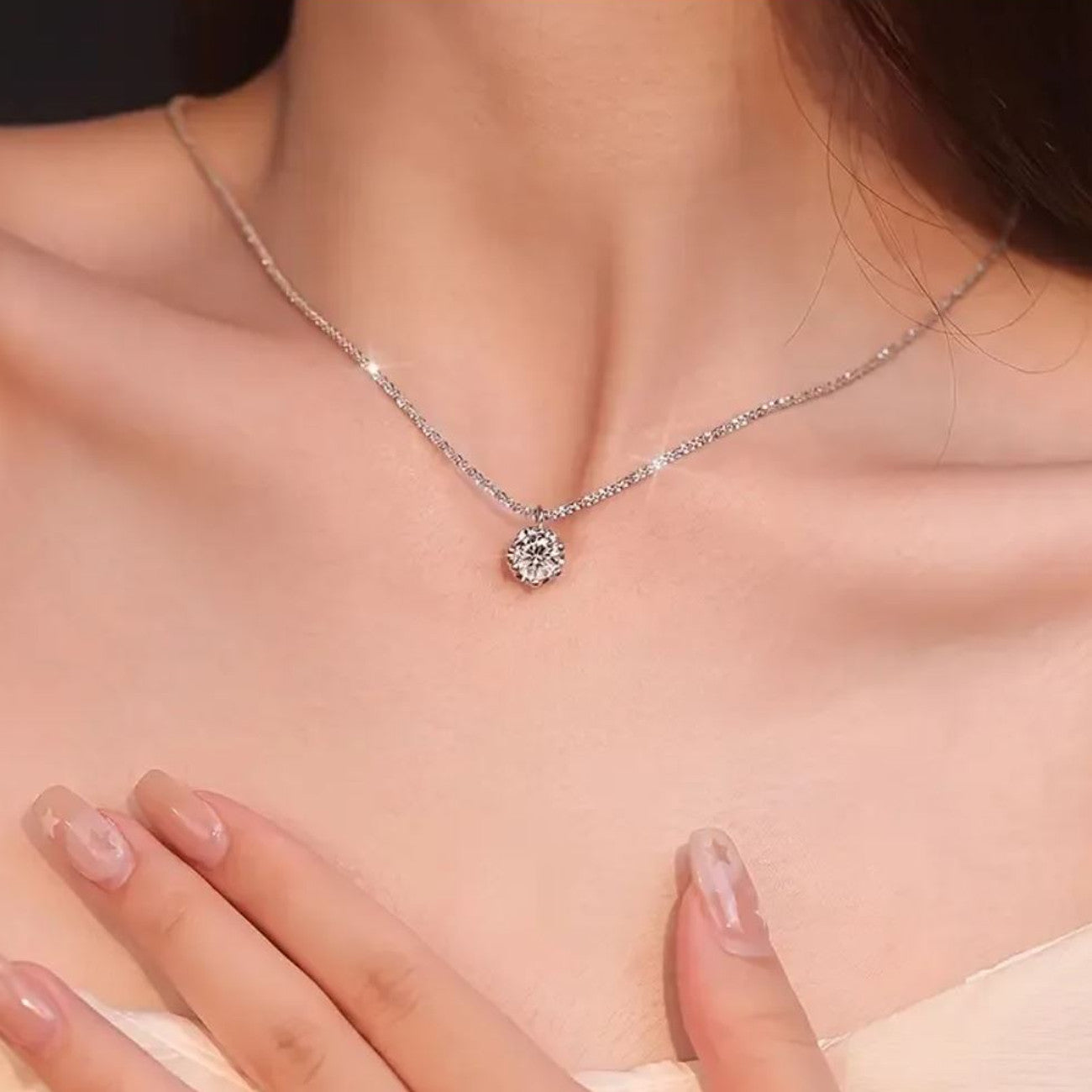 Halskette Silber 925 für Damen mit Zirkon KARMA