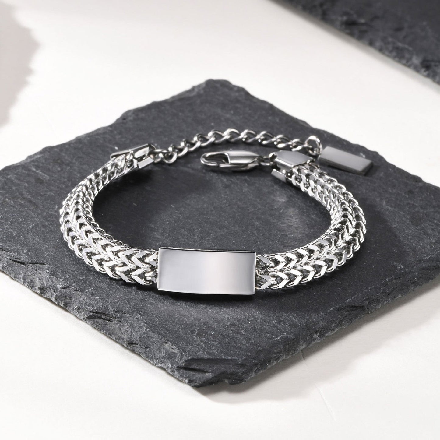 Edelstahlarmband Herren Silber Karma