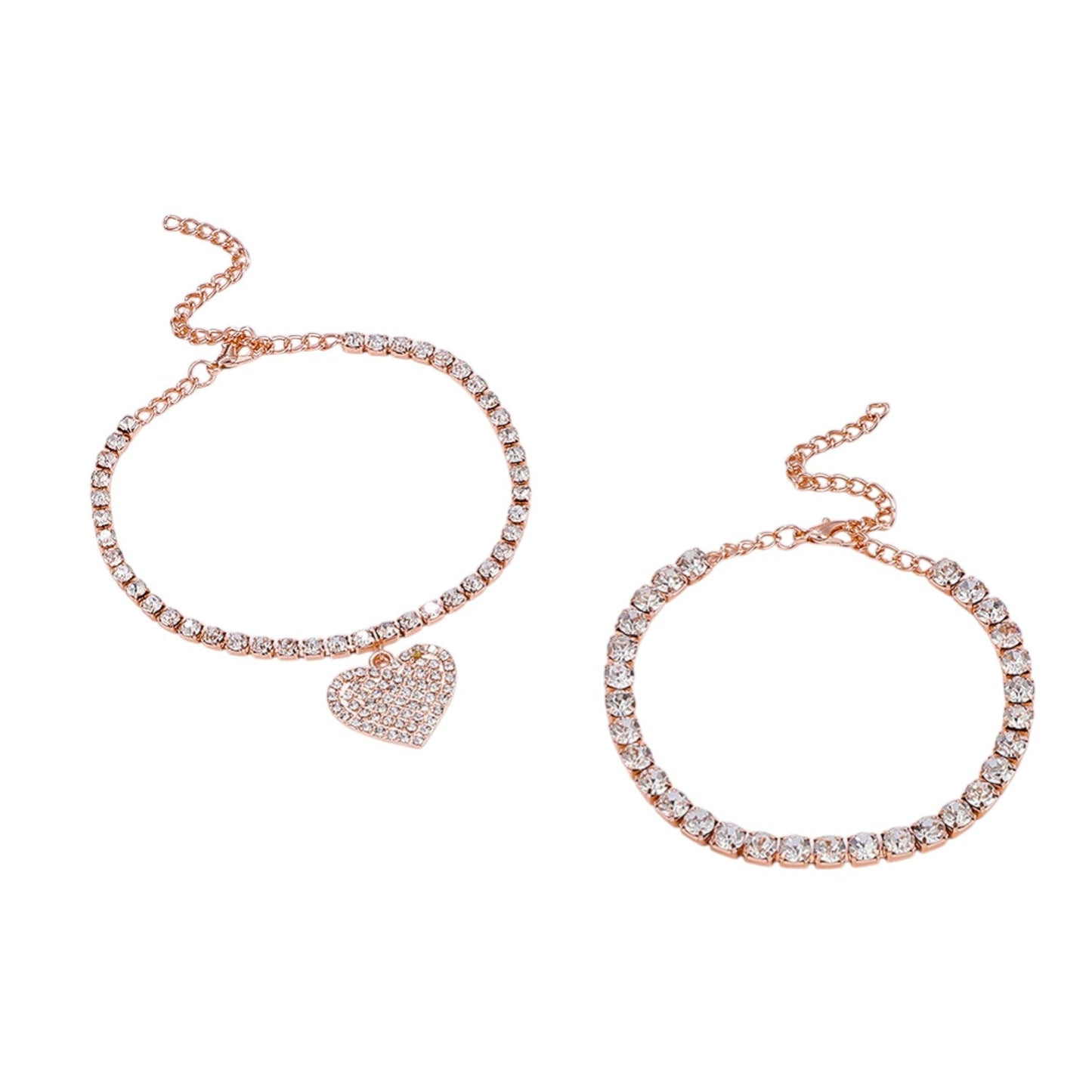 Fußkettchen Set Legierung Roségold Silber oder Gold KARMA