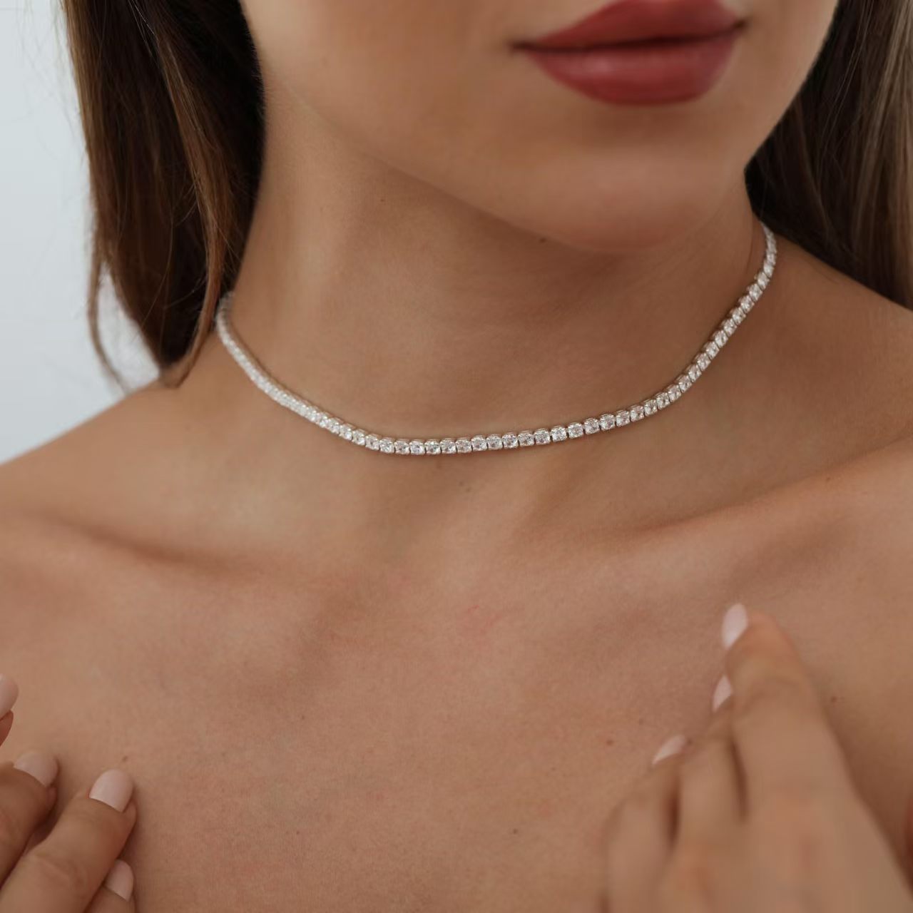 Damenkette mit Kristallen Silber 925 KARMA