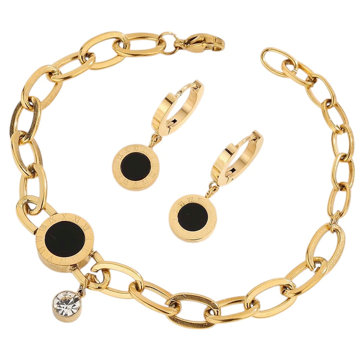 Schmuckset Gold Armband und Ohrringe Karma