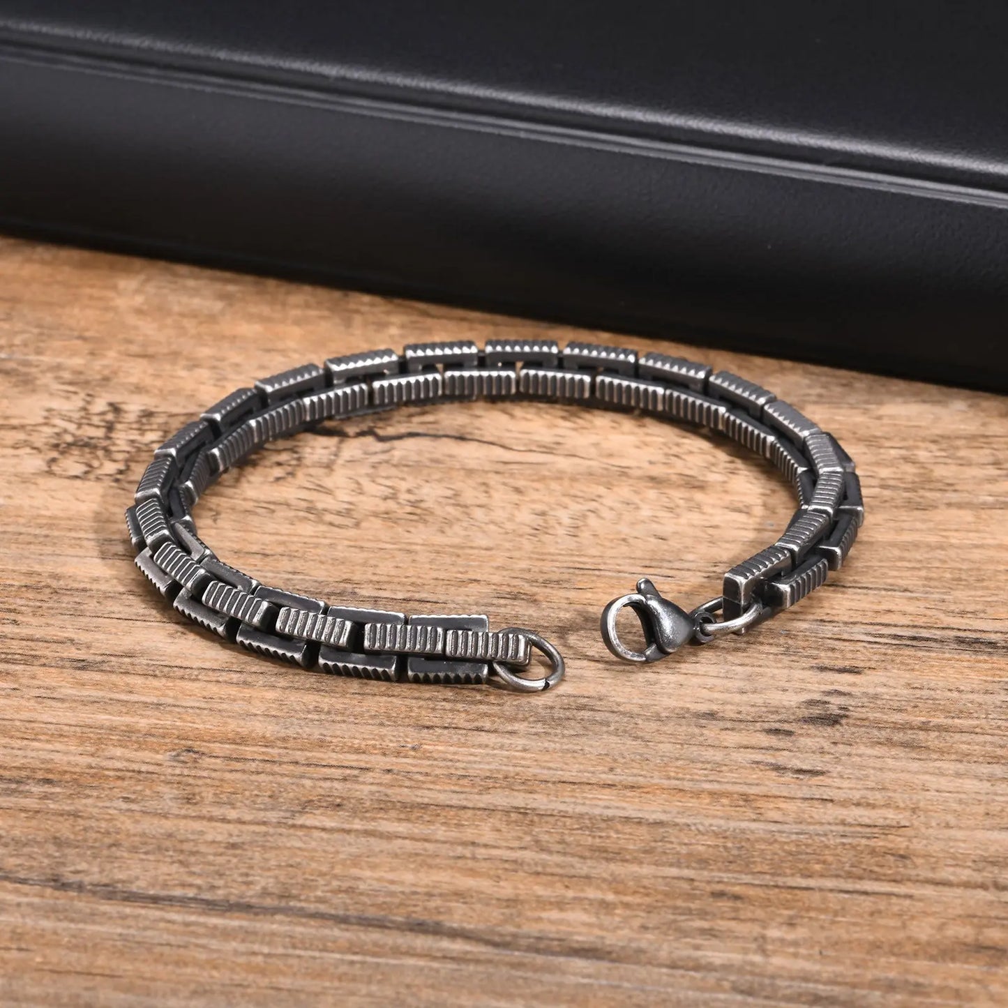 Herrenarmband Edelstahl grau KARMA