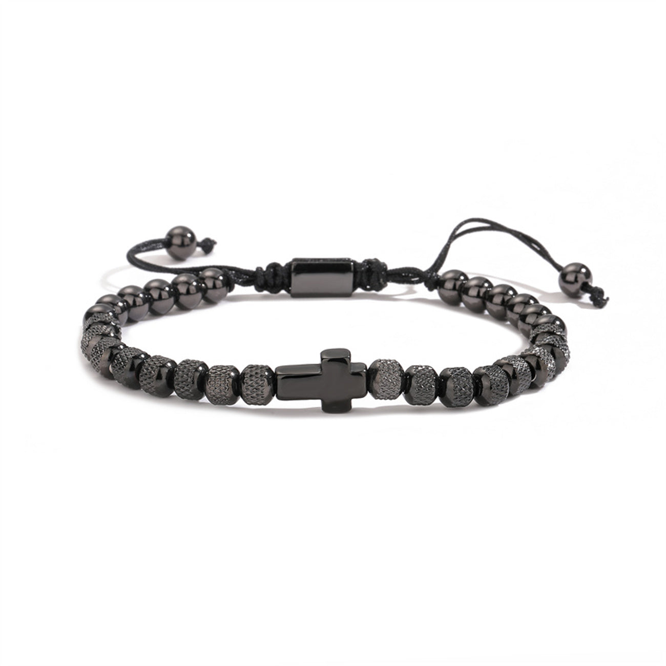 Herrenarmband mit Kreuz in Gold, Silber oder Schwarz KARMA