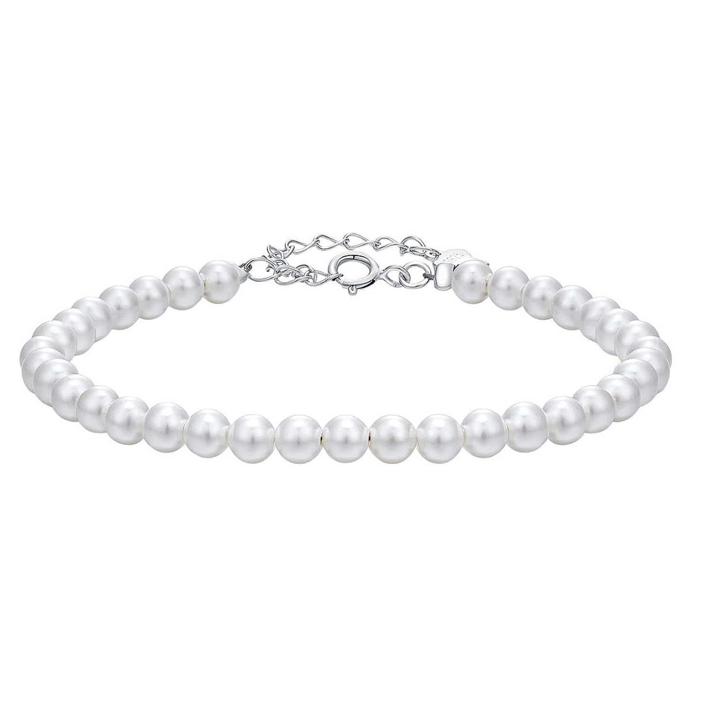 Perlenarmband weiß Silber 925 KARMA