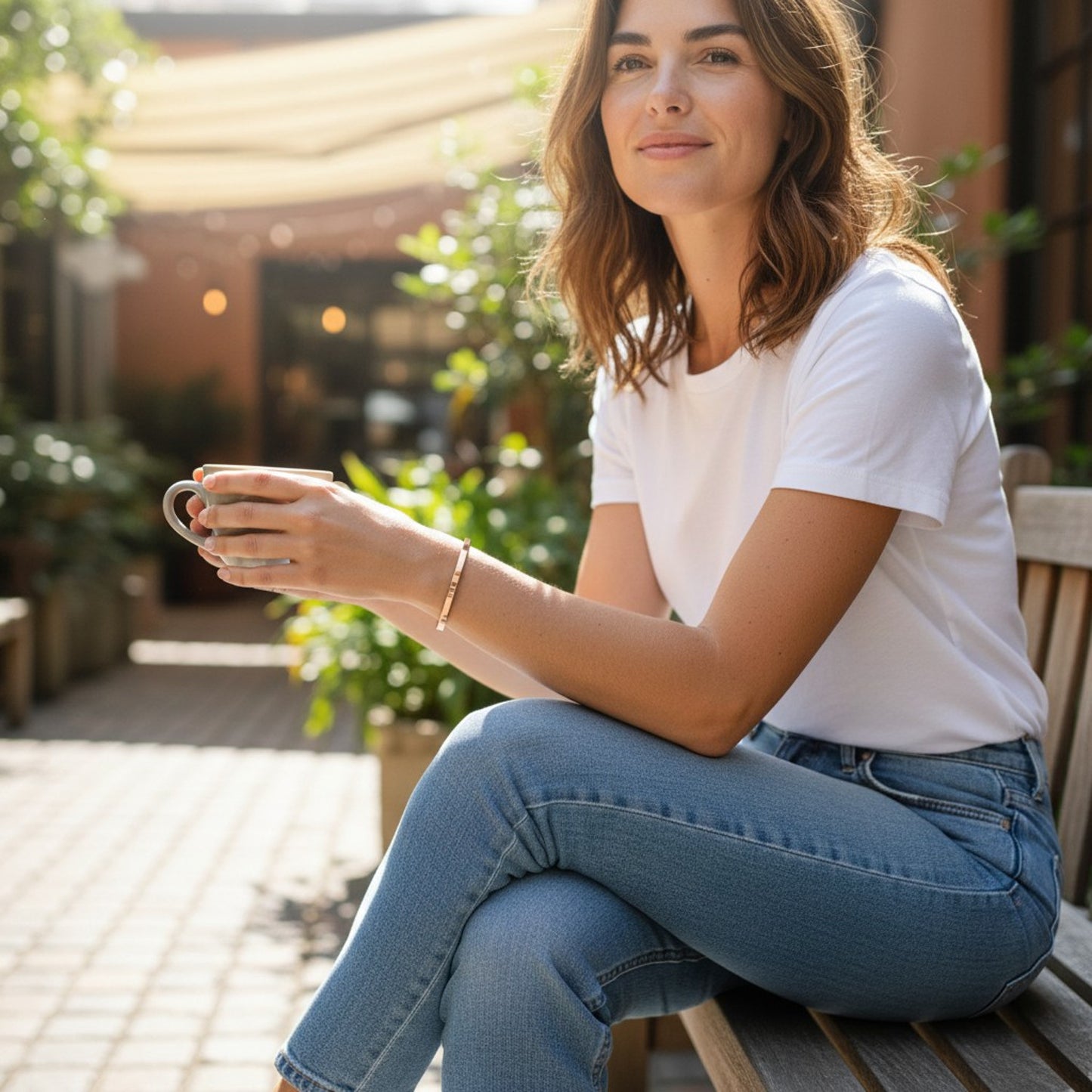 Armreif Edelstahl 4mm Rosegold Damenarmreif KARMA