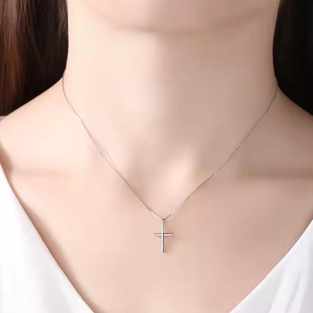 Damenkette mir Kreuzanhänger Silber 925 KARMA