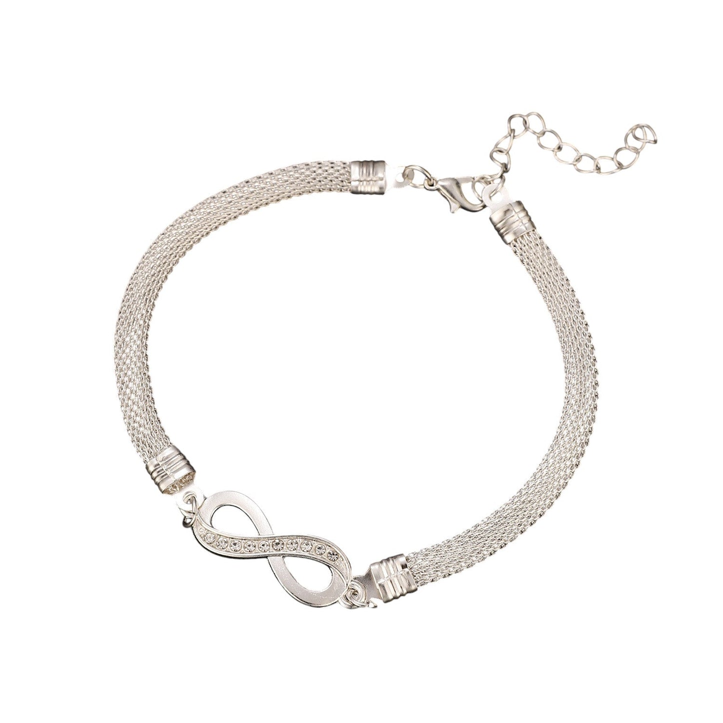 Fußkettchen Silber Eternity, Schmetterling oder Herz Karma