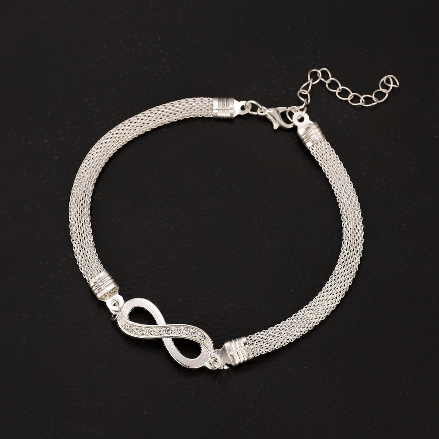 Fußkettchen Silber Eternity, Schmetterling oder Herz Karma