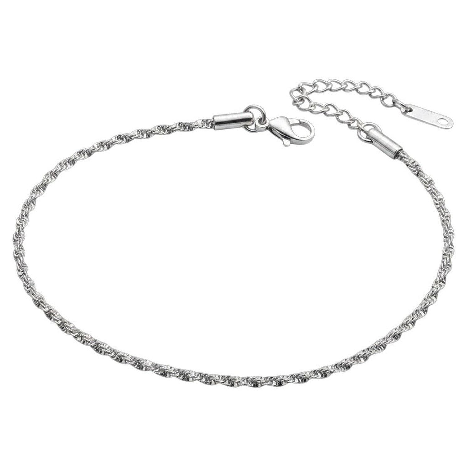 Fußkette Silber Edelstahl verstellbares Fußkettchen modern wasserfest hypoallergen Karma