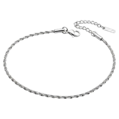 Fußkette Silber Edelstahl verstellbares Fußkettchen modern wasserfest hypoallergen Karma