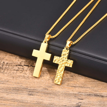 Halskette Kreuz Gold Edelstahl wasserfest hypoallergen Herren Kette KARMA