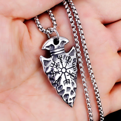 Halskette Herren Pfeilspitze Silber 60 cm Edelstahl Metall Kette rostfrei Karma