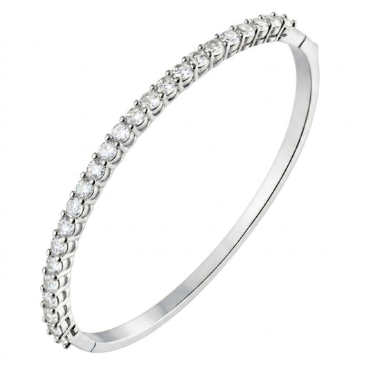 Armreif Zirkone Silber 6 cm Damen hypoallergen Damenarmreif Armschmuck Platin beschichtet Karma