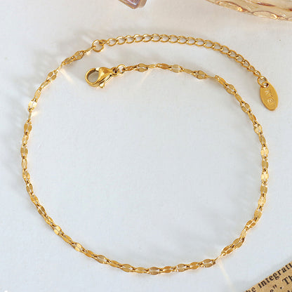 Fußkette Gold Edelstahl verstellbares Fußkettchen modern Sommerschmuck Fußschmuck wasserfest hypoallergen Karma