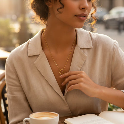 Halskette Herz Gold Damen Edelstahl Karma