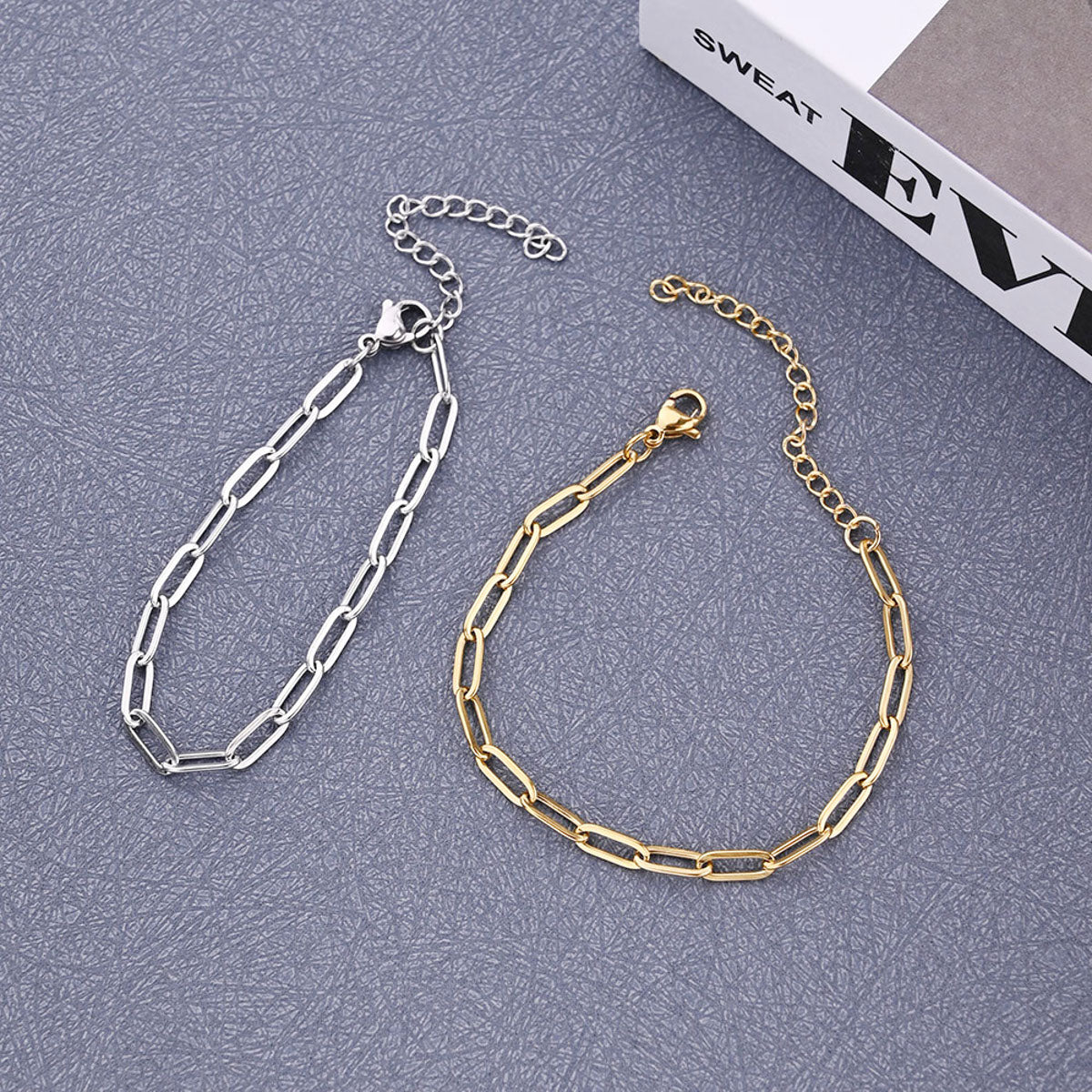 Gliederarmband Edelstahl Silber oder Gold KARMA
