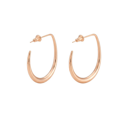 Edelstahl Creolen für Damen in Gold oder Rosegold 3,5 cm Damenohrringe KARMA
