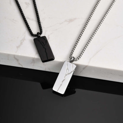 Halskette mit Anhänger Silber Herren Edelstahl KARMA