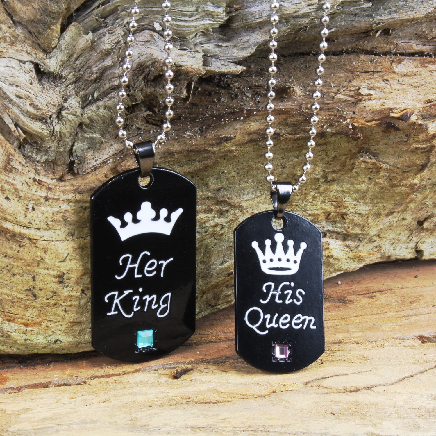 Partnerketten Queen King schwarz KARMA