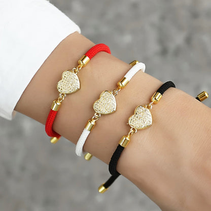Armband Herz und Lebensbaum Weiss, Rot oder Schwarz KARMA