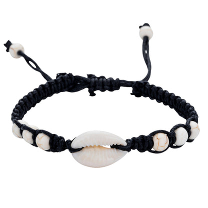 Muschelarmband Beige Türkis oder Schwarz Beige Karma