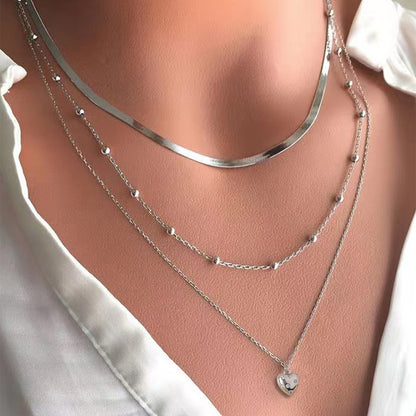 Layering Halskette Damen Silber Kette mehrlagig Karma