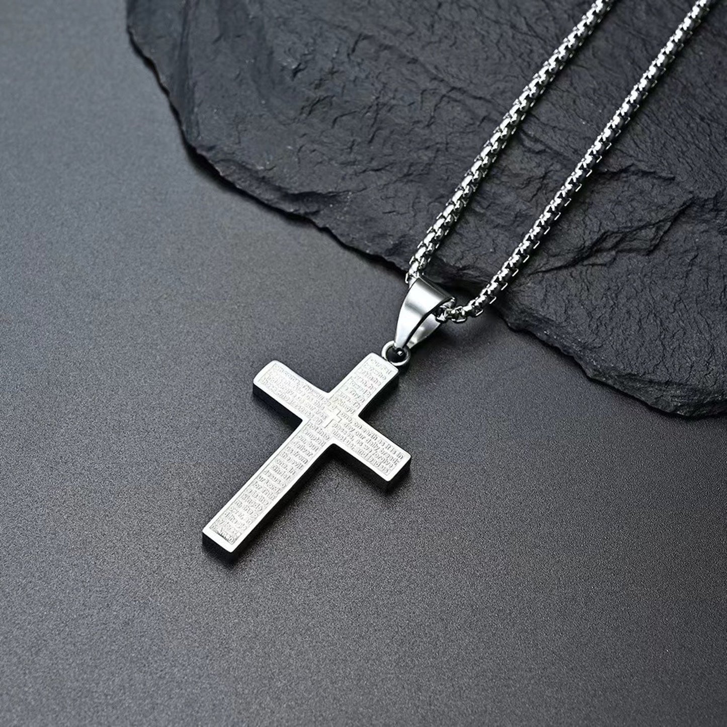 Halskette Kreuz Edelstahl Gold Schwarz oder Silber KARMA