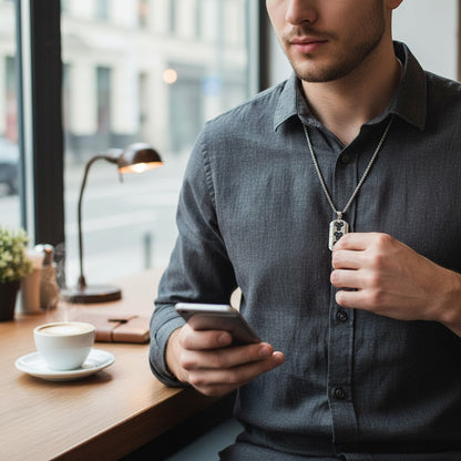 Halskette Edelstahl 60 cm Schwarz Herren Edelstahlkette wasserfest hypoallergen Karma